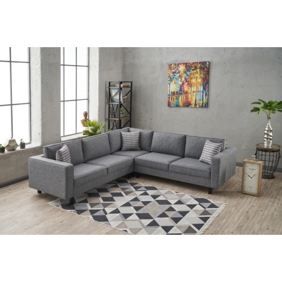 Atelier del Sofa Corner Sofa Kale Linen - Grey Grey