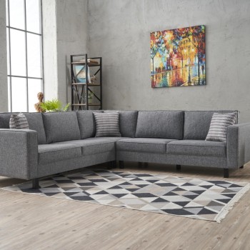 Corner Sofa Kale Linen - Grey Grey