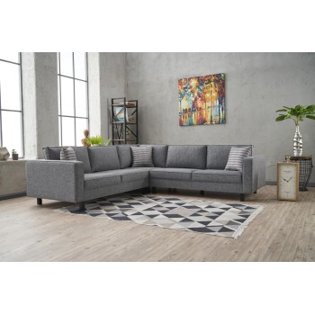 Corner Sofa Kale Linen - Grey Grey