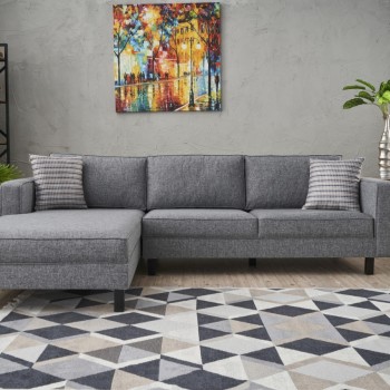 Corner Sofa Kale Linen Left - Grey Grey