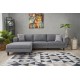 Corner Sofa Kale Linen Left - Grey Grey Atelier del Sofa Corner Sofa Kale Linen Left - Grey Grey