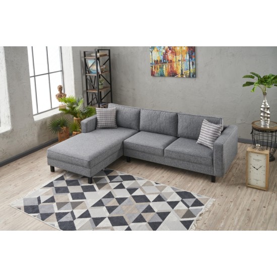 Corner Sofa Kale Linen Left - Grey Grey Atelier del Sofa Corner Sofa Kale Linen Left - Grey Grey