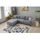 Corner Sofa Kale Linen Left - Grey Grey Atelier del Sofa Corner Sofa Kale Linen Left - Grey Grey