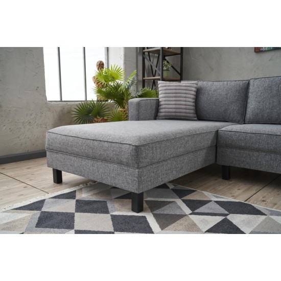 Corner Sofa Kale Linen Left - Grey Grey Atelier del Sofa Corner Sofa Kale Linen Left - Grey Grey