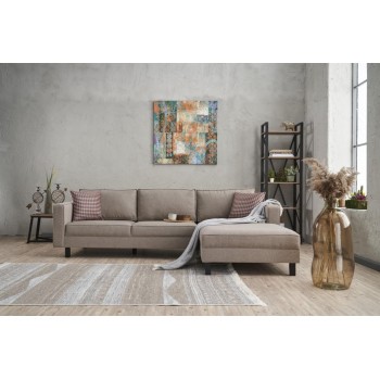 Corner Sofa Kale Linen Right - Cream Cream