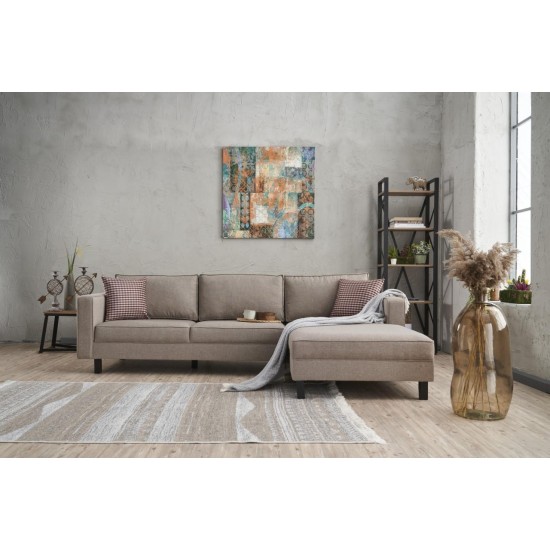 Atelier del Sofa Corner Sofa Kale Linen Right - Cream Cream