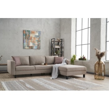 Corner Sofa Kale Linen Right - Cream Cream