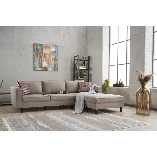Atelier del Sofa Corner Sofa Kale Linen Right - Cream Cream