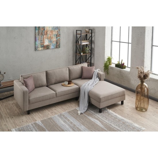 Atelier del Sofa Corner Sofa Kale Linen Right - Cream Cream