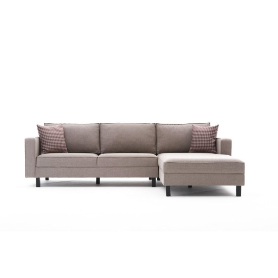 Atelier del Sofa Corner Sofa Kale Linen Right - Cream Cream