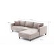 Atelier del Sofa Corner Sofa Kale Linen Right - Cream Cream