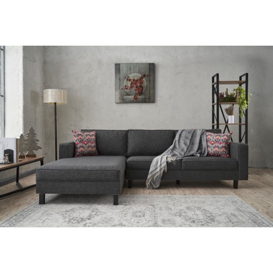 Atelier del Sofa Corner Sofa Kale Linen Left - Anthracite Anthracite