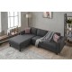 Atelier del Sofa Corner Sofa Kale Linen Left - Anthracite Anthracite