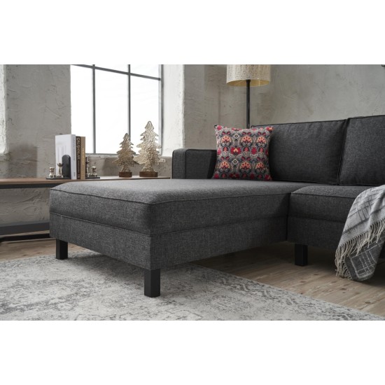 Atelier del Sofa Corner Sofa Kale Linen Left - Anthracite Anthracite