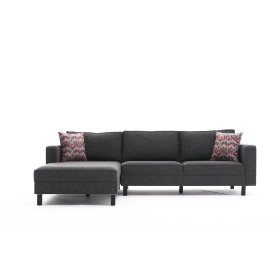 Atelier del Sofa Corner Sofa Kale Linen Left - Anthracite Anthracite