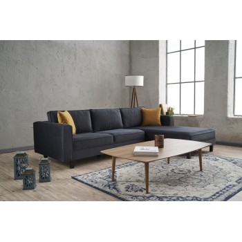 Corner Sofa Kale Velvet Right - Anthracite Anthracite
