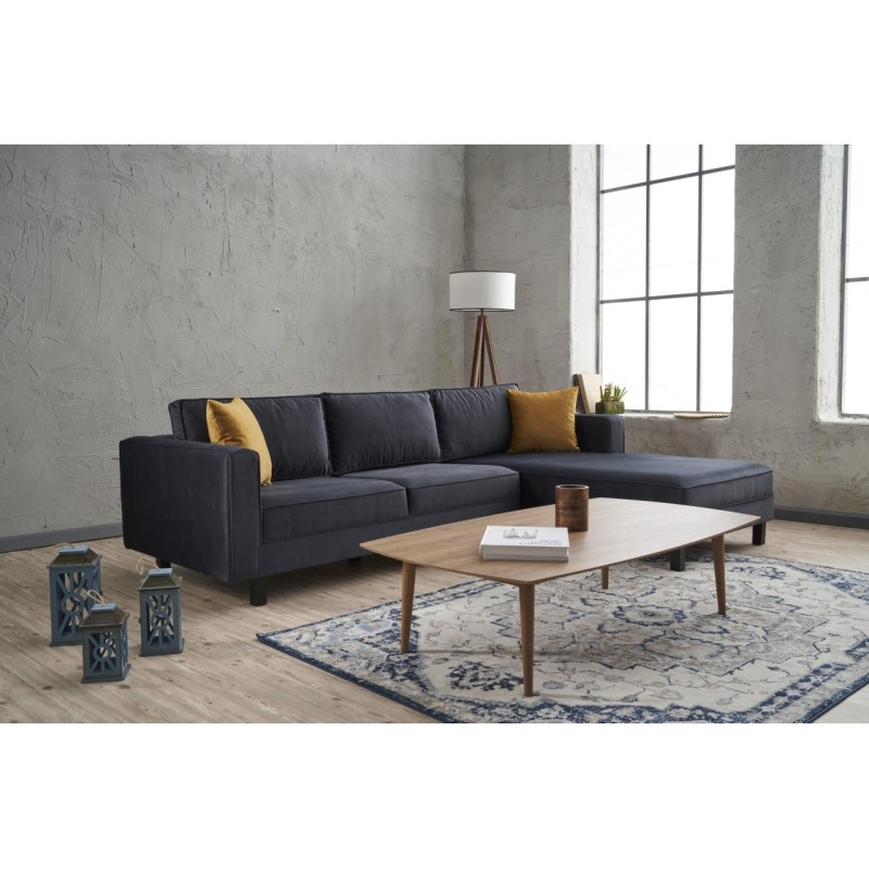 Corner Sofa Kale Velvet Right - Anthracite Anthracite