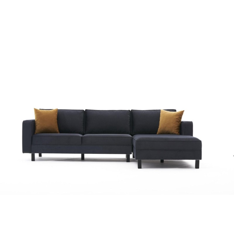 Corner Sofa Kale Velvet Right - Anthracite Anthracite