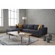 Corner Sofa Kale Velvet Left - Anthracite Anthracite