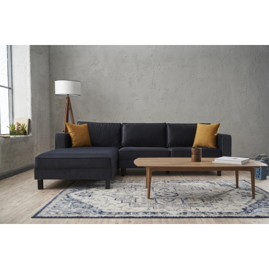 Corner Sofa Kale Velvet Left - Anthracite Anthracite