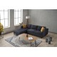 Corner Sofa Kale Velvet Left - Anthracite Anthracite