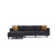Corner Sofa Kale Velvet Left - Anthracite Anthracite