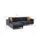 Corner Sofa Kale Velvet Left - Anthracite Anthracite