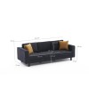 3-Seat Sofa Kale Velvet - Anthracite Anthracite