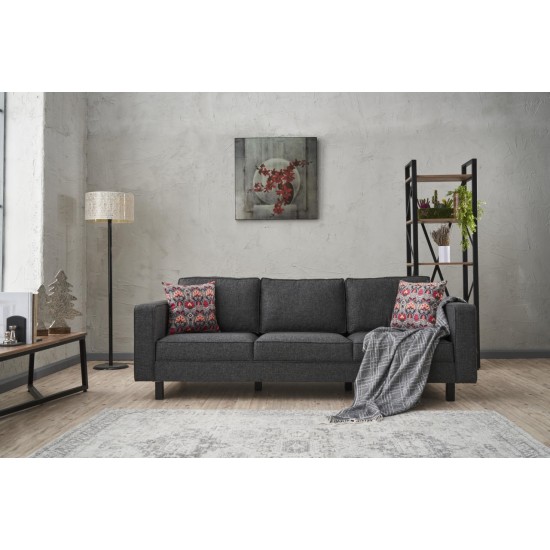 3-Seat Sofa Kale Linen - Anthracite Anthracite Atelier del Sofa 3-Seat Sofa Kale Linen - Anthracite Anthracite