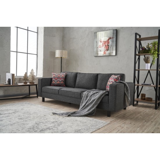 3-Seat Sofa Kale Linen - Anthracite Anthracite Atelier del Sofa 3-Seat Sofa Kale Linen - Anthracite Anthracite