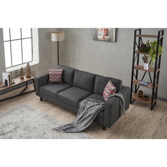 3-Seat Sofa Kale Linen - Anthracite Anthracite Atelier del Sofa 3-Seat Sofa Kale Linen - Anthracite Anthracite
