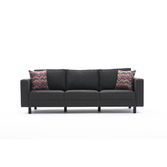 3-Seat Sofa Kale Linen - Anthracite Anthracite Atelier del Sofa 3-Seat Sofa Kale Linen - Anthracite Anthracite