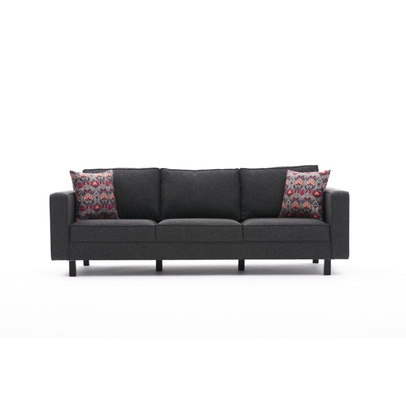 Atelier del Sofa 3-Seat Sofa Kale Linen - Anthracite Anthracite