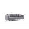 3-Seat Sofa Kale Linen - Grey Grey