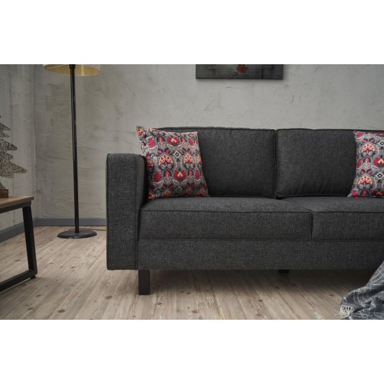 2-Seat Sofa Kale Linen - Anthracite Anthracite 2-Seat Sofa Kale Linen - Anthracite Anthracite
