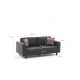 2-Seat Sofa Kale Linen - Anthracite Anthracite 2-Seat Sofa Kale Linen - Anthracite Anthracite