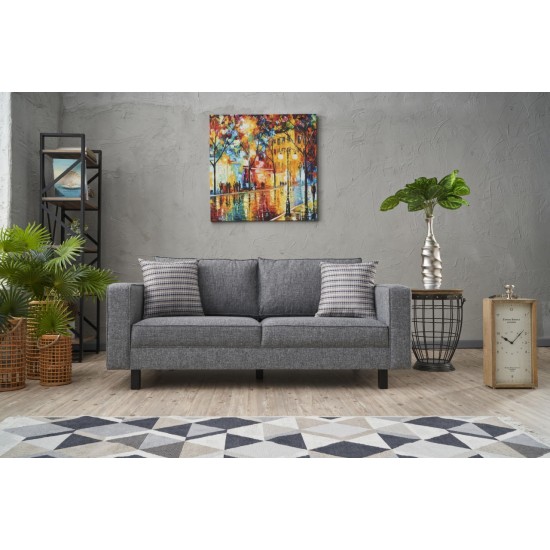 2-Seat Sofa Kale Linen - Grey Grey 2-Seat Sofa Kale Linen - Grey Grey