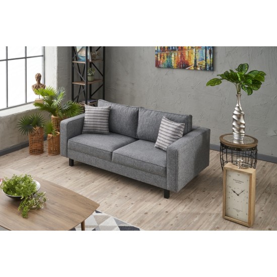 2-Seat Sofa Kale Linen - Grey Grey 2-Seat Sofa Kale Linen - Grey Grey
