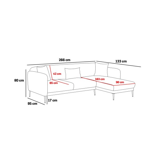 Corner Sofa-Bed Venus R - Cream Cream Atelier del Sofa Corner Sofa-Bed Venus R - Cream Cream