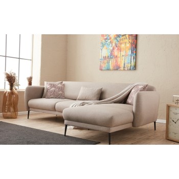 Corner Sofa-Bed Venus R - Cream Cream