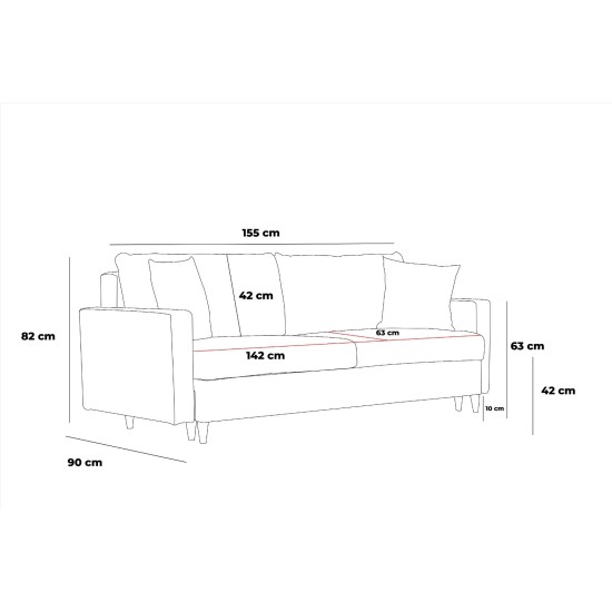 2-Seat Sofa Eva - Anthracite Anthracite Atelier del Sofa 2-Seat Sofa Eva - Anthracite Anthracite