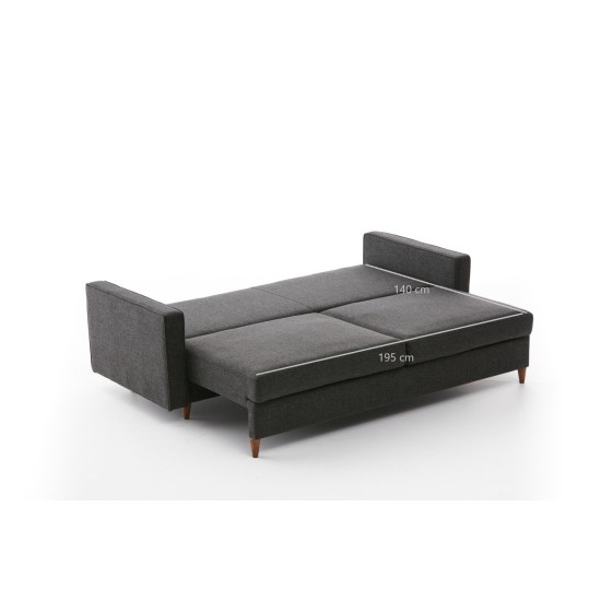 3-Seat Sofa-Bed Eva - Anthracite Anthracite Atelier del Sofa 3-Seat Sofa-Bed Eva - Anthracite Anthracite