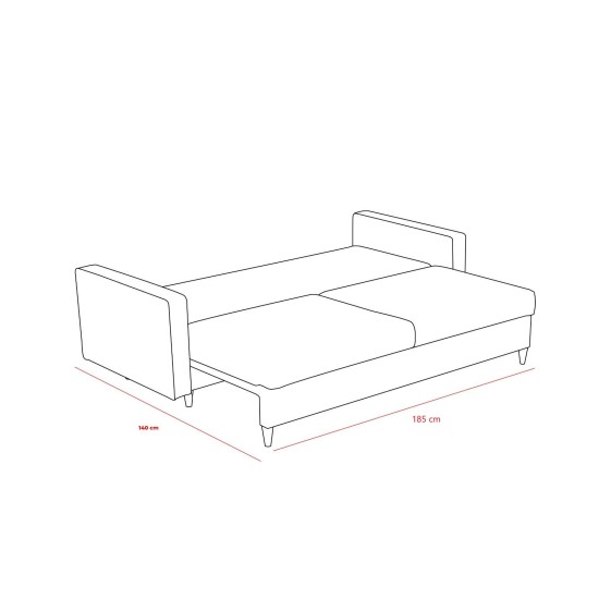3-Seat Sofa-Bed Eva - Cream Cream Atelier del Sofa 3-Seat Sofa-Bed Eva - Cream Cream