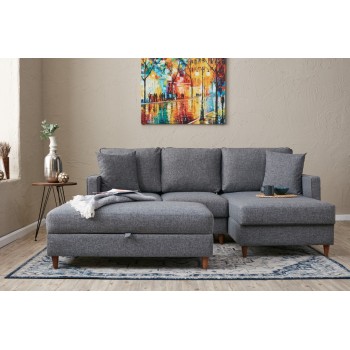 Corner Sofa Eva Right - Grey Grey