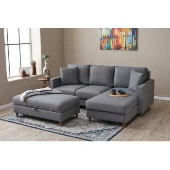Corner Sofa Eva Right - Grey Grey