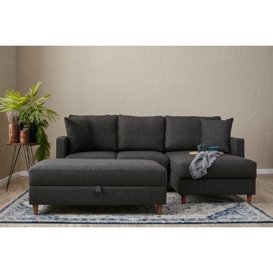 Corner Sofa Eva Right - Anthracite Anthracite Atelier del Sofa Corner Sofa Eva Right - Anthracite Anthracite