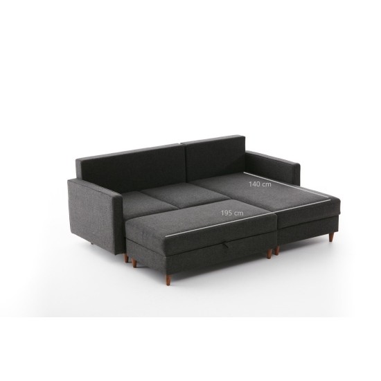 Corner Sofa Eva Right - Anthracite Anthracite Atelier del Sofa Corner Sofa Eva Right - Anthracite Anthracite