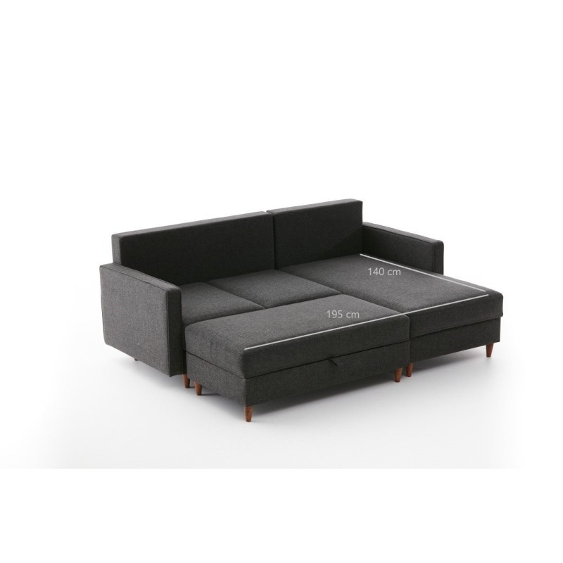 Atelier del Sofa Corner Sofa Eva Right - Anthracite Anthracite