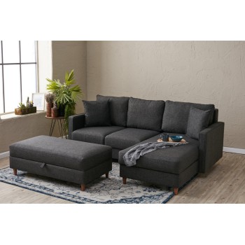 Corner Sofa Eva Right - Anthracite Anthracite