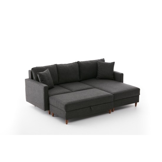 Corner Sofa Eva Right - Anthracite Anthracite Atelier del Sofa Corner Sofa Eva Right - Anthracite Anthracite